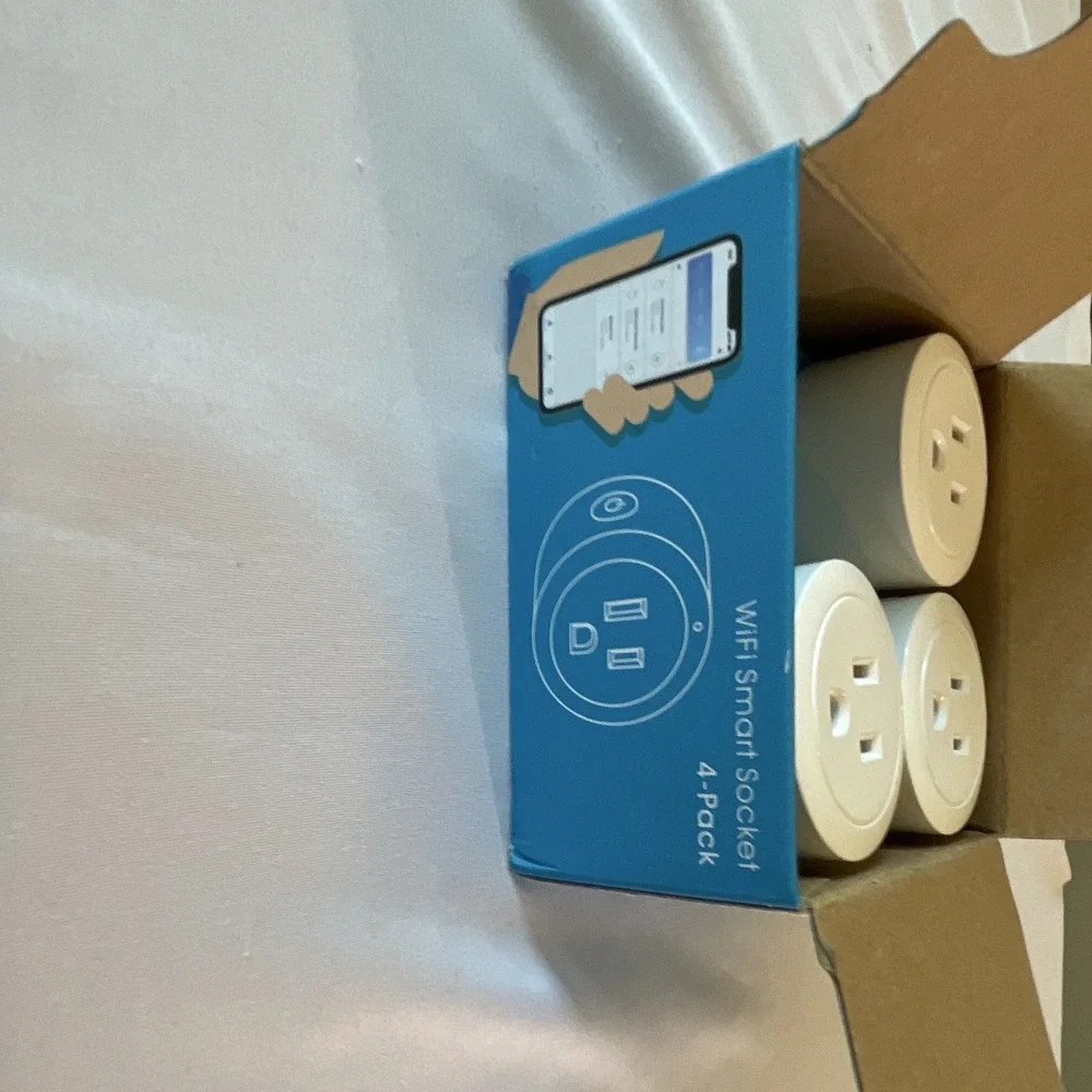 Wi-Fi Smart Plug 4-Pack White, App-Controlled Timer, Alexa/Google, 120V 10A